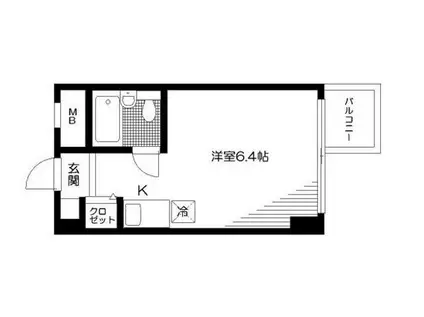メゾン・ド・ノア聖蹟桜ヶ丘(ワンルーム/2階)の間取り写真