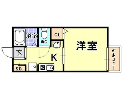 フレグランス神明(1K/2階)の間取り写真