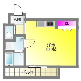 TKマンションV(ワンルーム/1階)の間取り写真