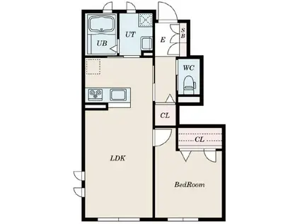 アンビエラ1(1LDK/1階)の間取り写真