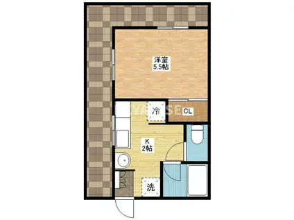 ペティオン富士見(1K/5階)の間取り写真