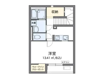 サンフラワーIII(1K/2階)の間取り写真