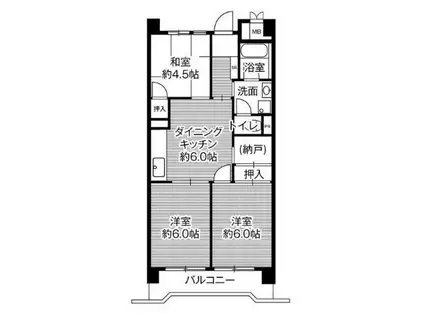 ビレッジハウス港島タワー(3DK/7階)の間取り写真