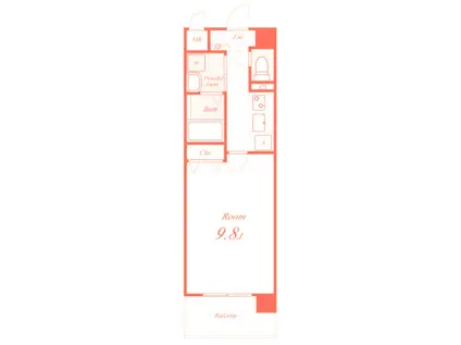 シェリールラヴィ(1K/2階)の間取り写真