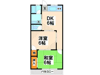 福島第2ハイツ(2DK/2階)の間取り写真