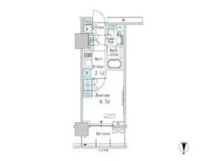 パークアクシス蒲田ステーションゲート(1K/11階)の間取り写真