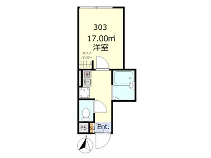 グランセ池上(1K/3階)の間取り写真