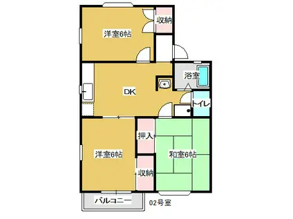 フォレスト本郷A(3DK/1階)の間取り写真