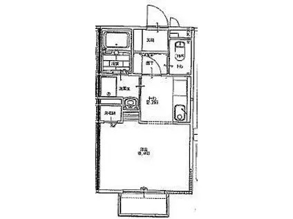 フリッシュコート(1K/1階)の間取り写真