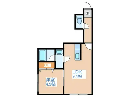 レッドボックス(1LDK/2階)の間取り写真