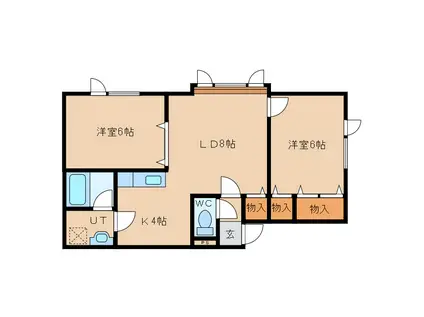 MS HOUSE A(2LDK/2階)の間取り写真