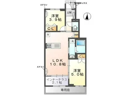 ANERA(2LDK/1階)の間取り写真