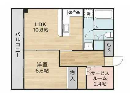 コスモ第2ビル(1SLDK/1階)の間取り写真