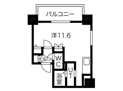 アルファスクエア中島公園(ワンルーム/7階)の間取り写真