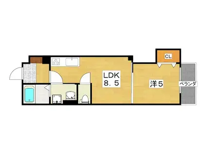 スリール明和II(1LDK/2階)の間取り写真