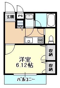 カモミールコート(1K/2階)の間取り写真