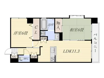 吉野ビル(2LDK/8階)の間取り写真