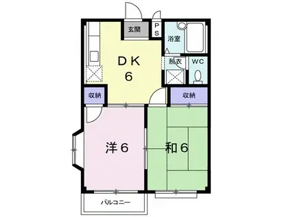 ハイツMT(2DK/2階)の間取り写真