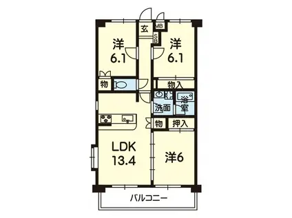 レインボーブリッジII(3LDK/3階)の間取り写真