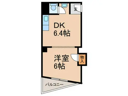 プチシャトー徳井(1DK/3階)の間取り写真