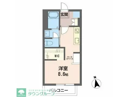 フロンティア神沢(ワンルーム/2階)の間取り写真