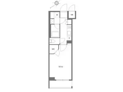 ケーディーエックスレジデンス豊洲(1K/5階)の間取り写真