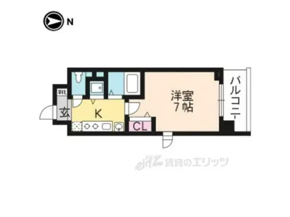 プレミアムステージ京大前(1K/3階)の間取り写真