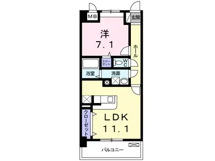 ヴィダ・アルボレス(1LDK/5階)の間取り写真