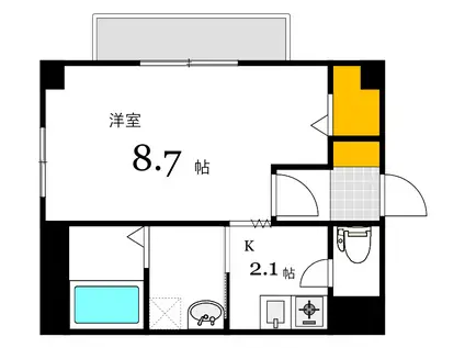 フィネス東白島(1K/5階)の間取り写真