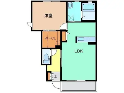 グランメール A(1LDK/1階)の間取り写真