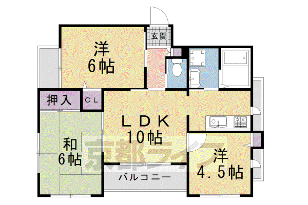 シンフォニー宝ヶ池(3LDK/3階)の間取り写真