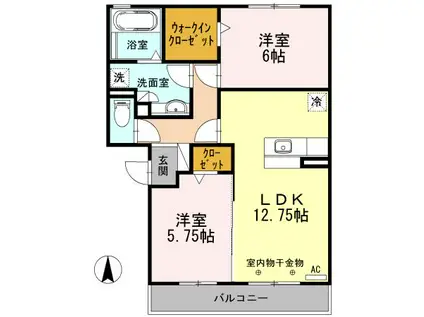 エスペランサ(2LDK/3階)の間取り写真