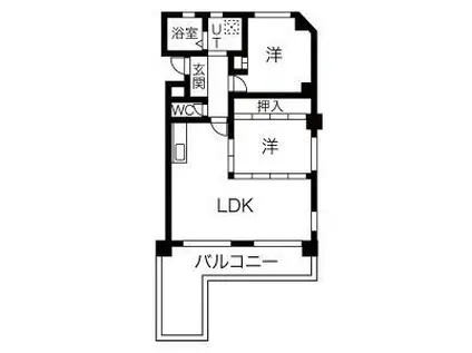 コスモハイツ(2LDK/2階)の間取り写真