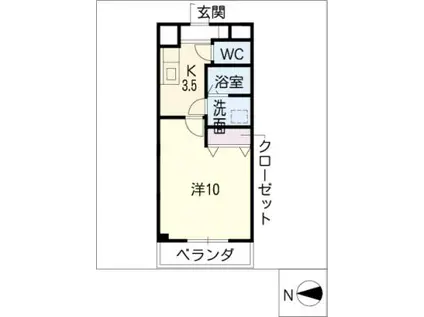エントピア菜華(1K/2階)の間取り写真