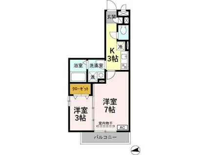 パウロニア(2K/1階)の間取り写真