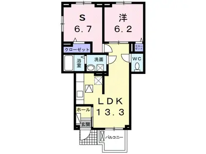 ジュビリーハウス(2LDK/1階)の間取り写真