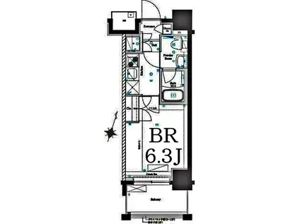 AZEST横浜山王(1K/10階)の間取り写真