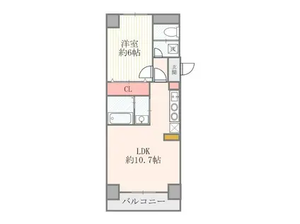 ルーブル白金(1LDK/1階)の間取り写真