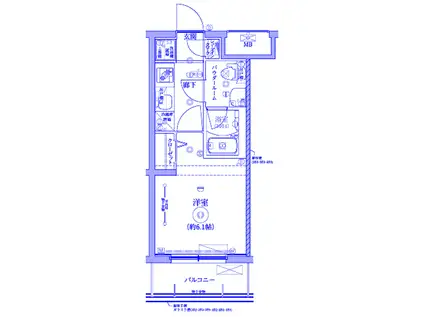 イーストHILLS(1LDK/2階)の間取り写真