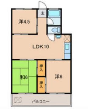 サンハイツ山口(3LDK/3階)の間取り写真