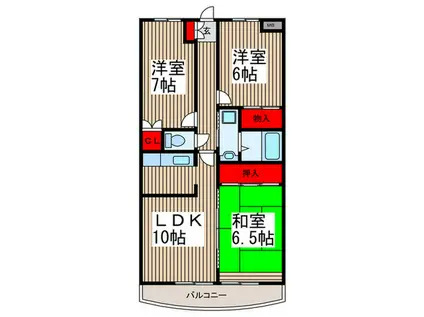 ウィーブ北町(3LDK/3階)の間取り写真