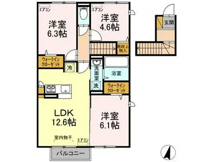 ETUPIRKA(3LDK/2階)の間取り写真