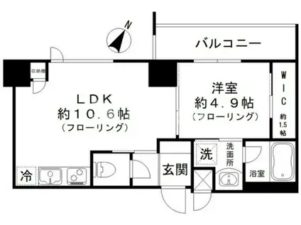 ガーデンヒルズ柿の木坂(1LDK/6階)の間取り写真