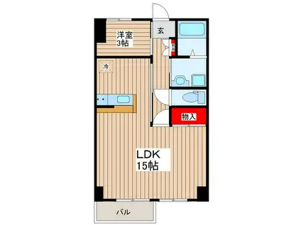 パールロイヤルYUKI(1LDK/3階)の間取り写真