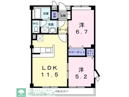 サン・モールIII(2LDK/2階)の間取り写真