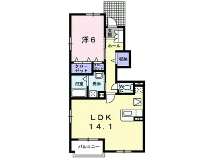 エトアール18A(1LDK/1階)の間取り写真