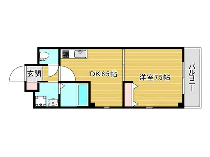 メゾンバイタルA(1DK/1階)の間取り写真