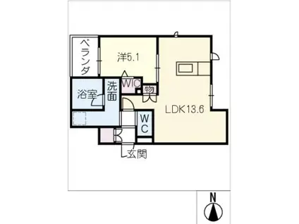AL SOLE(1LDK/3階)の間取り写真
