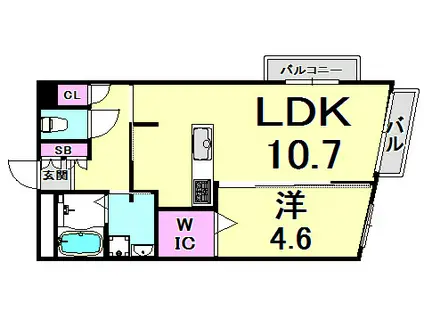LUMINA(1LDK/2階)の間取り写真