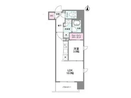 シーズンフラッツ新大阪(1LDK/6階)の間取り写真